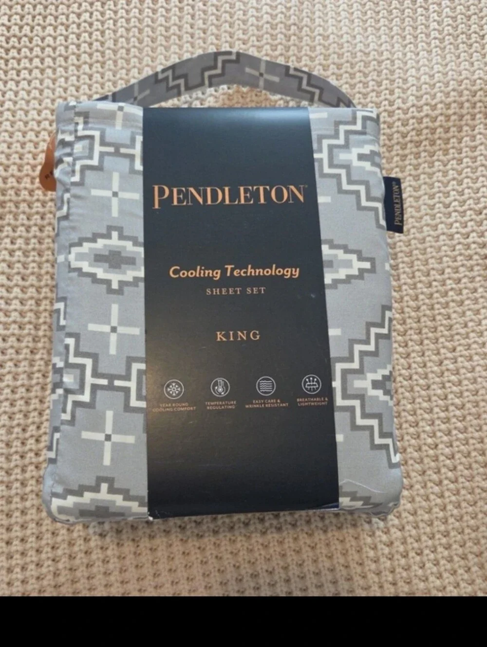 Pendleton Cooling Technology King Sheet Set In Grey Aztec Print